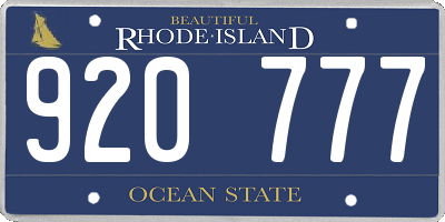 RI license plate 920777