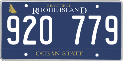 RI license plate 920779