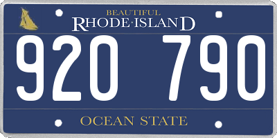 RI license plate 920790
