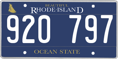 RI license plate 920797