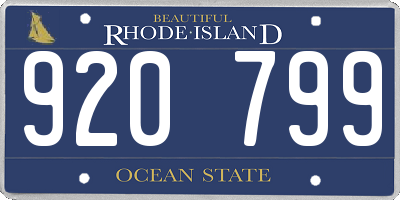 RI license plate 920799