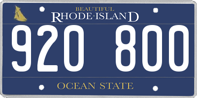RI license plate 920800