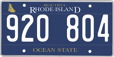 RI license plate 920804