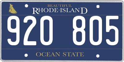 RI license plate 920805