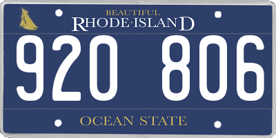 RI license plate 920806
