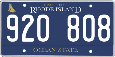 RI license plate 920808