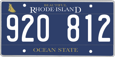RI license plate 920812