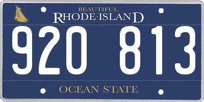 RI license plate 920813