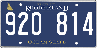 RI license plate 920814