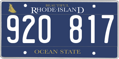 RI license plate 920817