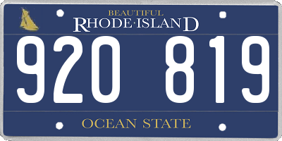 RI license plate 920819