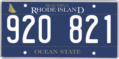 RI license plate 920821