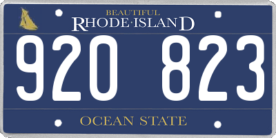 RI license plate 920823