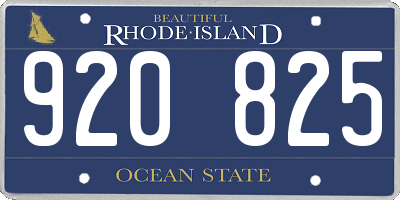RI license plate 920825
