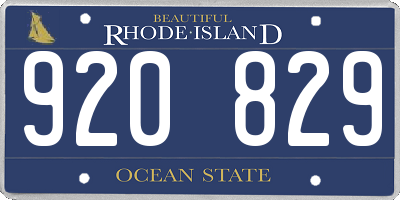 RI license plate 920829