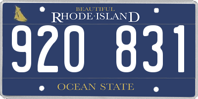 RI license plate 920831