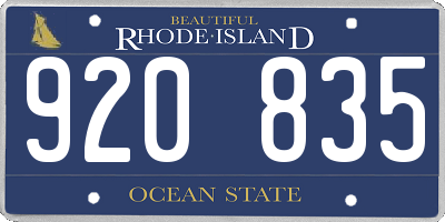 RI license plate 920835