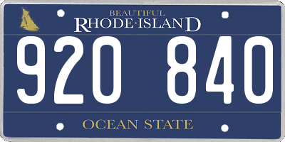 RI license plate 920840