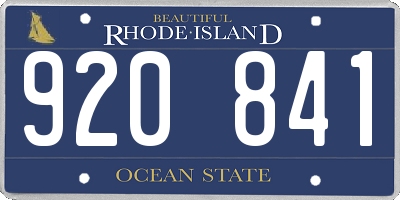 RI license plate 920841