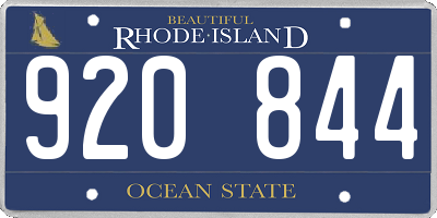 RI license plate 920844