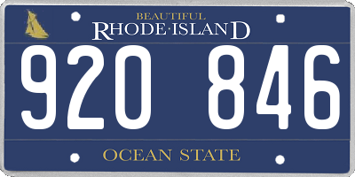 RI license plate 920846