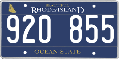RI license plate 920855