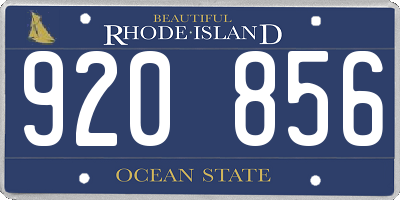RI license plate 920856