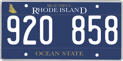 RI license plate 920858