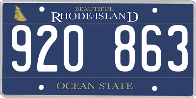 RI license plate 920863