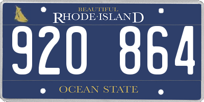 RI license plate 920864