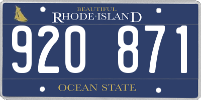 RI license plate 920871