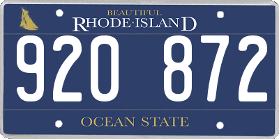RI license plate 920872