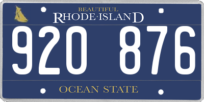 RI license plate 920876