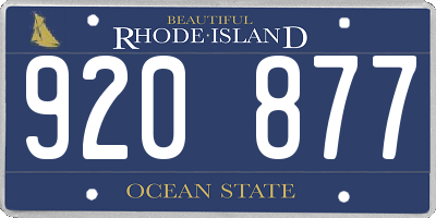 RI license plate 920877
