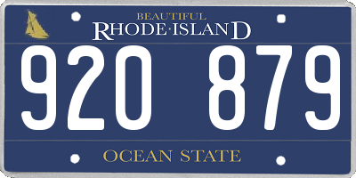 RI license plate 920879