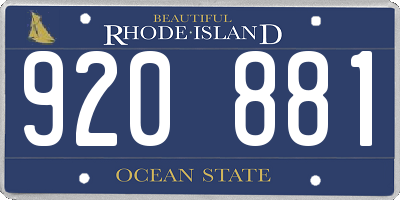 RI license plate 920881