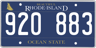 RI license plate 920883