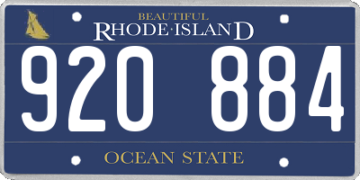 RI license plate 920884