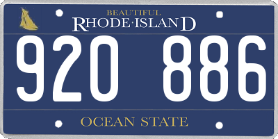 RI license plate 920886