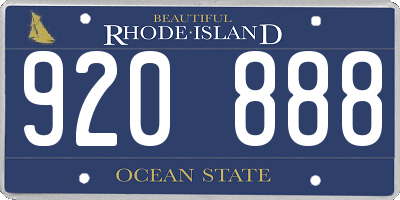 RI license plate 920888