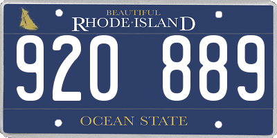 RI license plate 920889