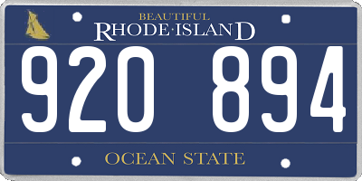 RI license plate 920894