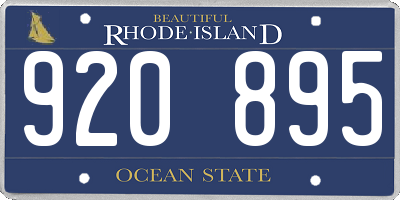 RI license plate 920895
