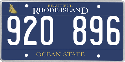 RI license plate 920896