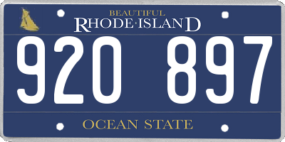 RI license plate 920897