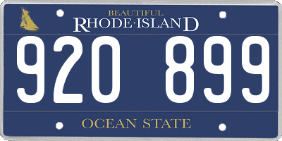 RI license plate 920899