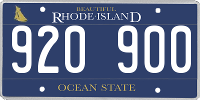 RI license plate 920900