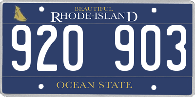 RI license plate 920903