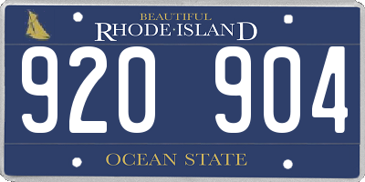 RI license plate 920904