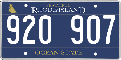 RI license plate 920907
